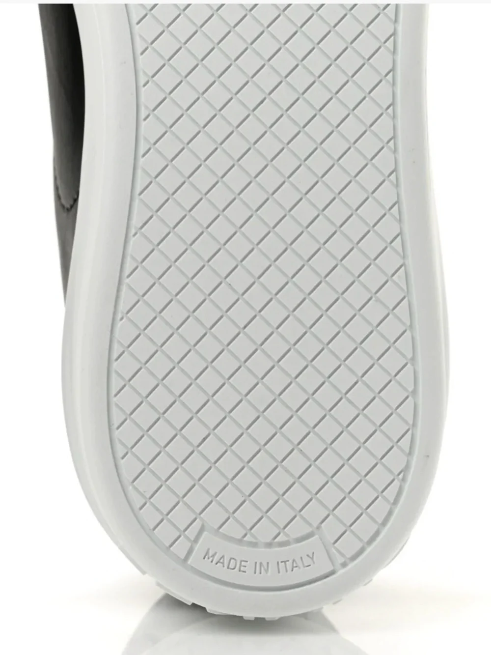 CHANEL Black Leather Low-Top Sneaker with White Sole